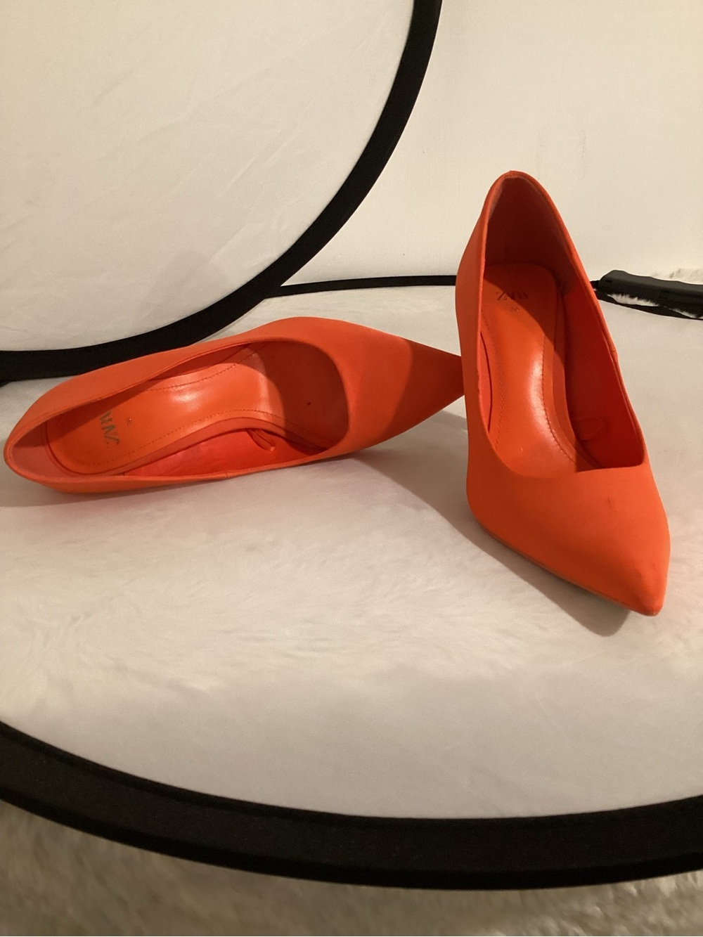 Zara Orange Pointed-Toe Stiletto Pumps - Picture 7 of 11